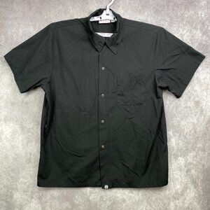 Chef Works Snap Front Shirt Men Medium Black Culinary Food Service Uniform